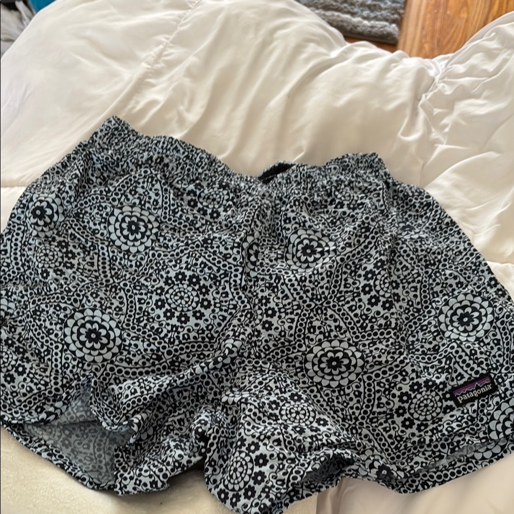 Patagonia Black and White Patterned Shorts